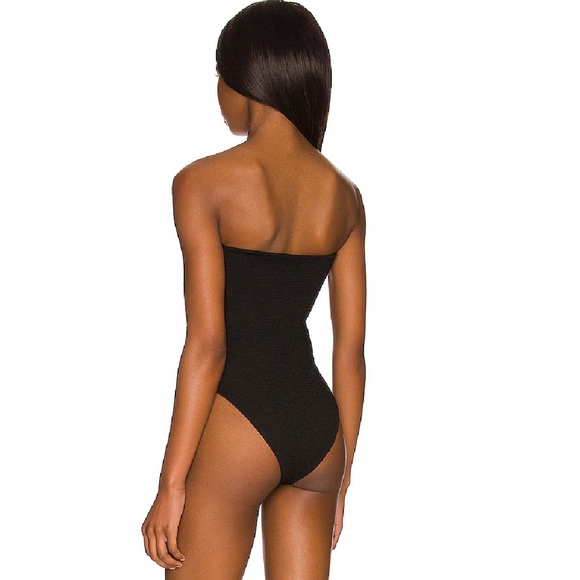 Lovers + Friends Maira One Piece Strapless Swimsuit in Black Sz M - Picture 3 of 13